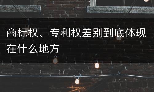 商标权、专利权差别到底体现在什么地方