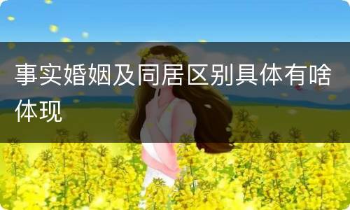 事实婚姻及同居区别具体有啥体现