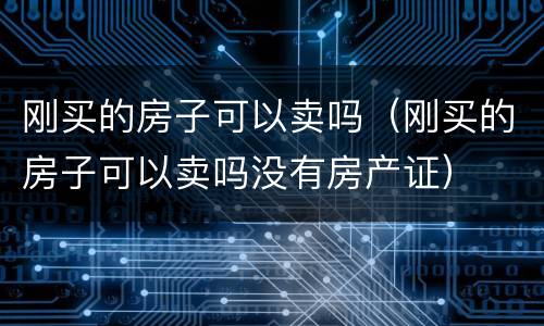 刚买的房子可以卖吗（刚买的房子可以卖吗没有房产证）
