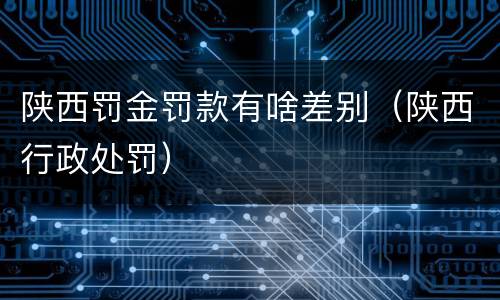 陕西罚金罚款有啥差别（陕西行政处罚）