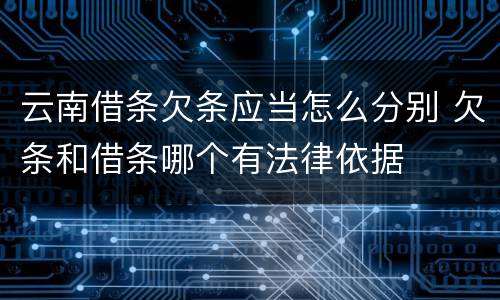 云南借条欠条应当怎么分别 欠条和借条哪个有法律依据