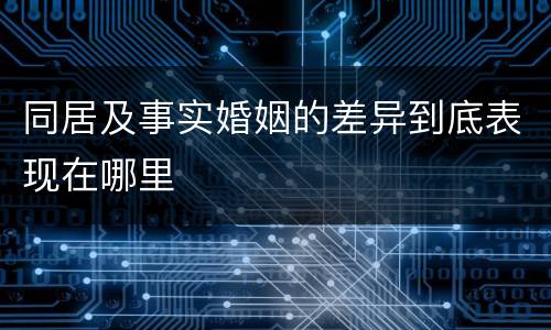 同居及事实婚姻的差异到底表现在哪里