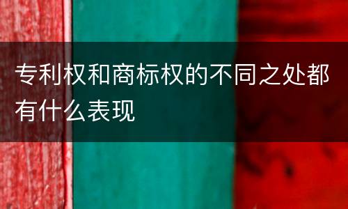 专利权和商标权的不同之处都有什么表现