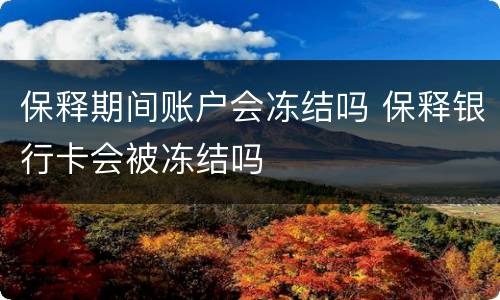 保释期间账户会冻结吗 保释银行卡会被冻结吗