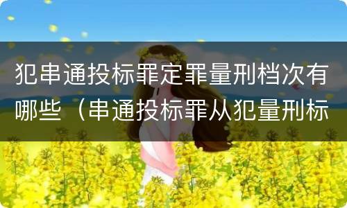 犯串通投标罪定罪量刑档次有哪些（串通投标罪从犯量刑标准）