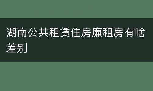 湖南公共租赁住房廉租房有啥差别