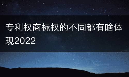 专利权商标权的不同都有啥体现2022
