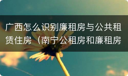 广西怎么识别廉租房与公共租赁住房（南宁公租房和廉租房）