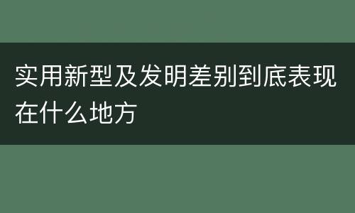 实用新型及发明差别到底表现在什么地方