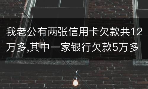 我老公有两张信用卡欠款共12万多,其中一家银行欠款5万多