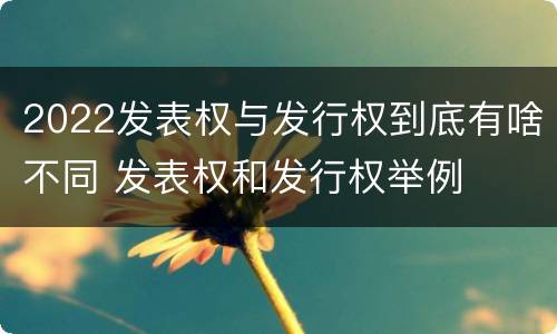 2022发表权与发行权到底有啥不同 发表权和发行权举例