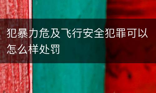 犯暴力危及飞行安全犯罪可以怎么样处罚