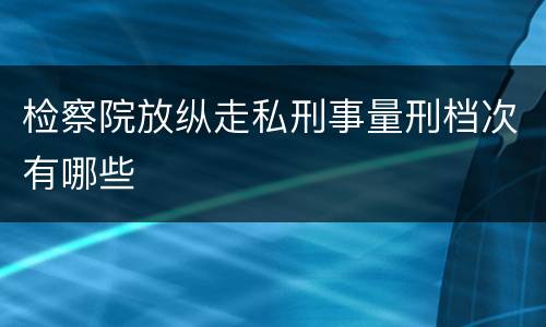 检察院放纵走私刑事量刑档次有哪些