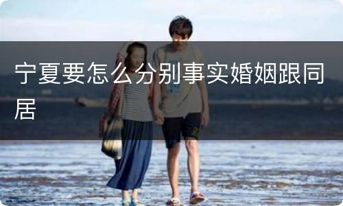 宁夏要怎么分别事实婚姻跟同居