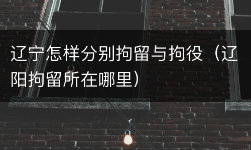 辽宁怎样分别拘留与拘役（辽阳拘留所在哪里）