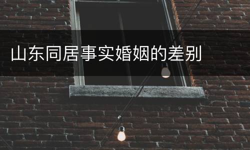 山东同居事实婚姻的差别