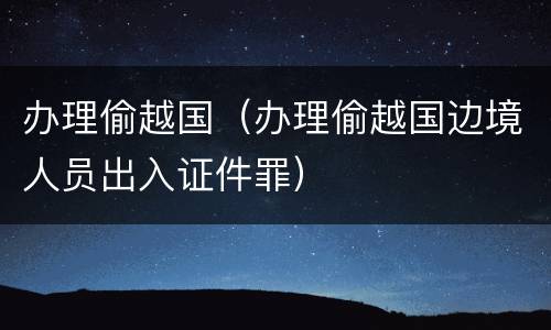办理偷越国（办理偷越国边境人员出入证件罪）