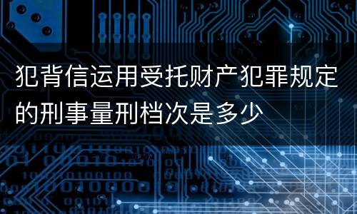 犯背信运用受托财产犯罪规定的刑事量刑档次是多少