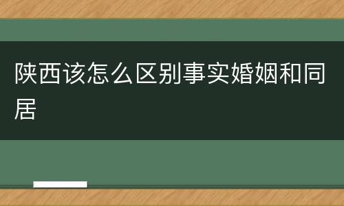 陕西该怎么区别事实婚姻和同居