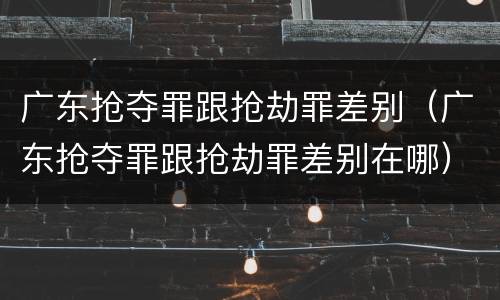广东抢夺罪跟抢劫罪差别（广东抢夺罪跟抢劫罪差别在哪）