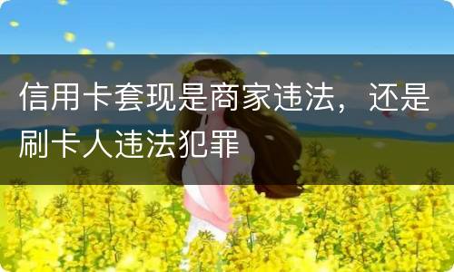 信用卡套现是商家违法，还是刷卡人违法犯罪