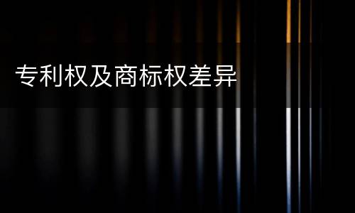 专利权及商标权差异