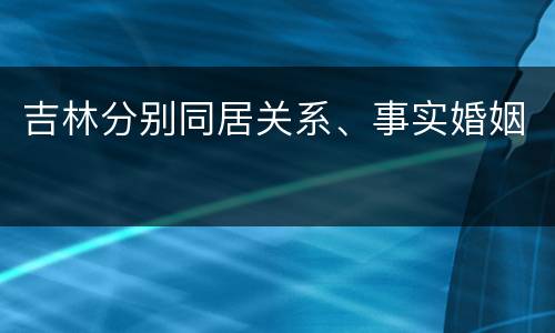 吉林分别同居关系、事实婚姻