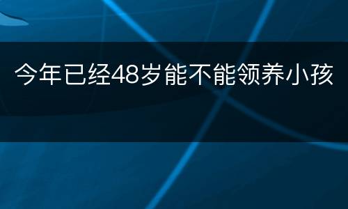 今年已经48岁能不能领养小孩