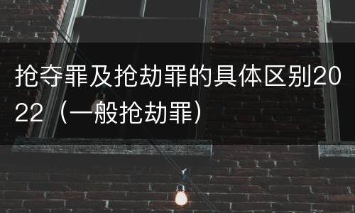 抢夺罪及抢劫罪的具体区别2022（一般抢劫罪）