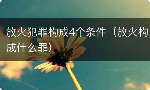 放火犯罪构成4个条件（放火构成什么罪）