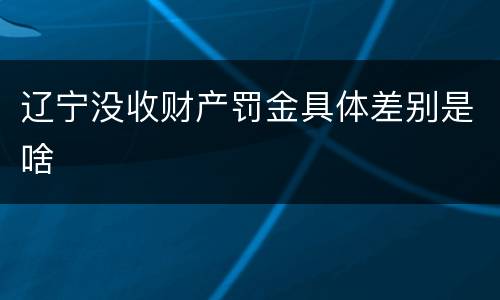 辽宁没收财产罚金具体差别是啥