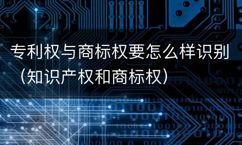 专利权与商标权要怎么样识别（知识产权和商标权）