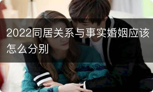 2022同居关系与事实婚姻应该怎么分别