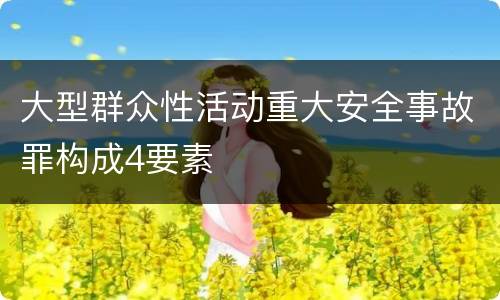 大型群众性活动重大安全事故罪构成4要素