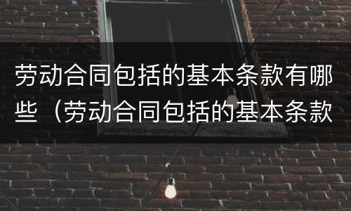 劳动合同包括的基本条款有哪些（劳动合同包括的基本条款有哪些要求）