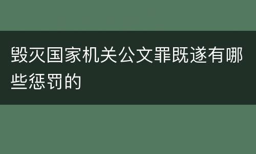 毁灭国家机关公文罪既遂有哪些惩罚的