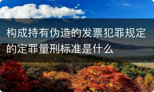 构成持有伪造的发票犯罪规定的定罪量刑标准是什么