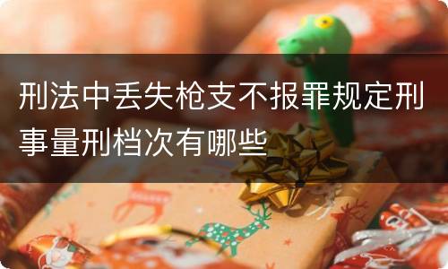 刑法中丢失枪支不报罪规定刑事量刑档次有哪些