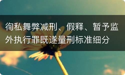 徇私舞弊减刑、假释、暂予监外执行罪既遂量刑标准细分