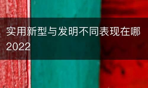 实用新型与发明不同表现在哪2022