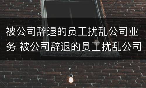 被公司辞退的员工扰乱公司业务 被公司辞退的员工扰乱公司业务怎么办