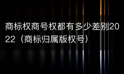 商标权商号权都有多少差别2022（商标归属版权号）