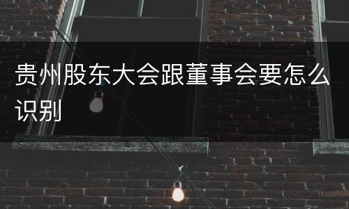 贵州股东大会跟董事会要怎么识别