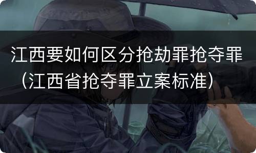 江西要如何区分抢劫罪抢夺罪（江西省抢夺罪立案标准）