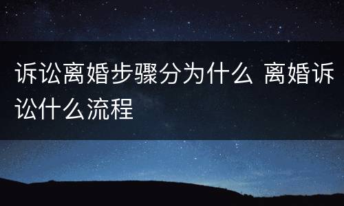 诉讼离婚步骤分为什么 离婚诉讼什么流程