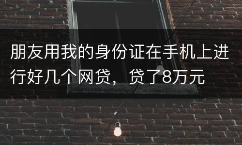 朋友用我的身份证在手机上进行好几个网贷，贷了8万元
