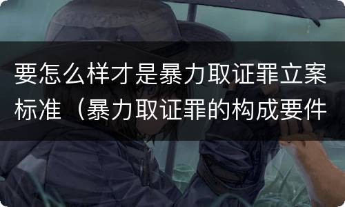 要怎么样才是暴力取证罪立案标准（暴力取证罪的构成要件）