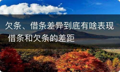 欠条、借条差异到底有啥表现 借条和欠条的差距