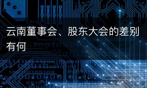 云南董事会、股东大会的差别有何