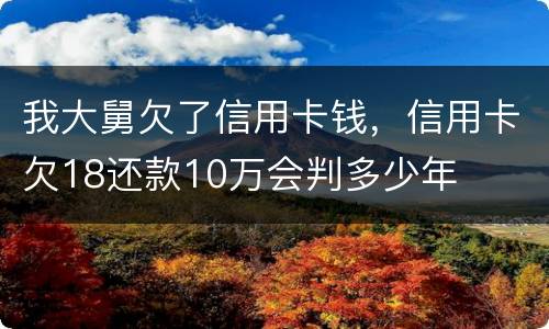 我大舅欠了信用卡钱，信用卡欠18还款10万会判多少年